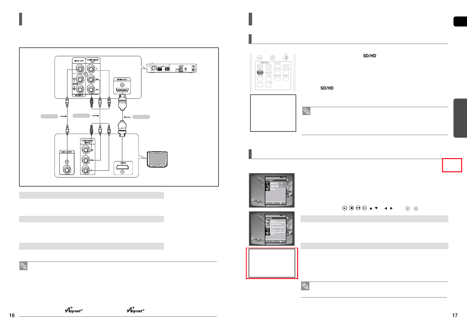 Connecting the video out to your tv, Hdmi function, Resolution selection | Using anynet+(hdmi-cec) | Samsung HT-X50T-XAA User Manual | Page 9 / 33