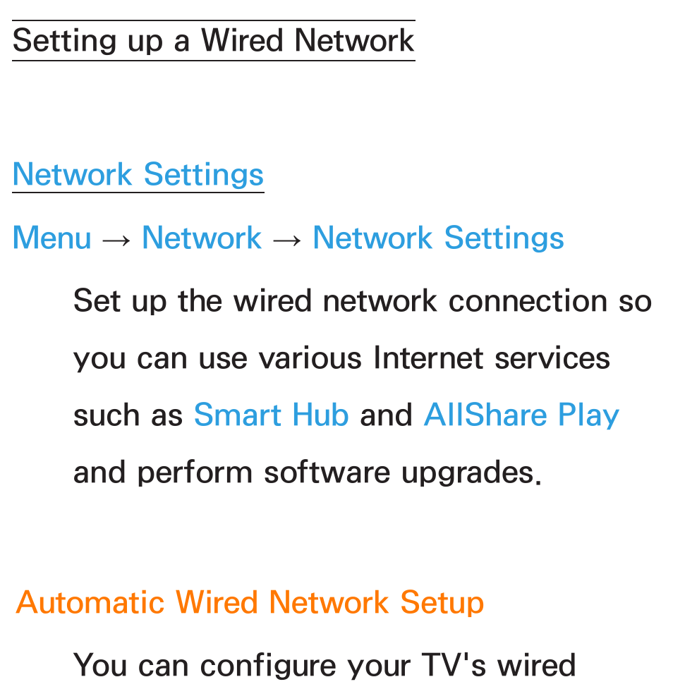 Setting up a wired network | Samsung UN55ES8000GXZE User Manual | Page 125 / 813