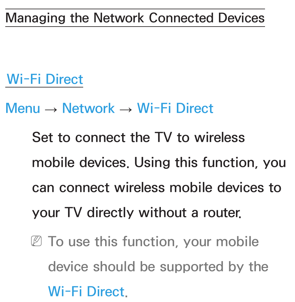 Managing the, Network connected devices | Samsung UN55ES8000GXZE User Manual | Page 162 / 813