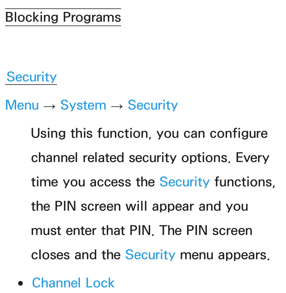 Blocking programs | Samsung UN55ES8000GXZE User Manual | Page 189 / 813