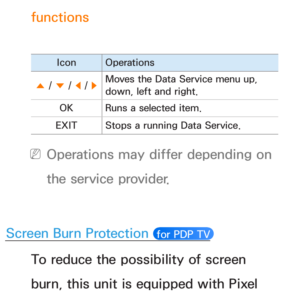 Functions | Samsung UN55ES8000GXZE User Manual | Page 217 / 813