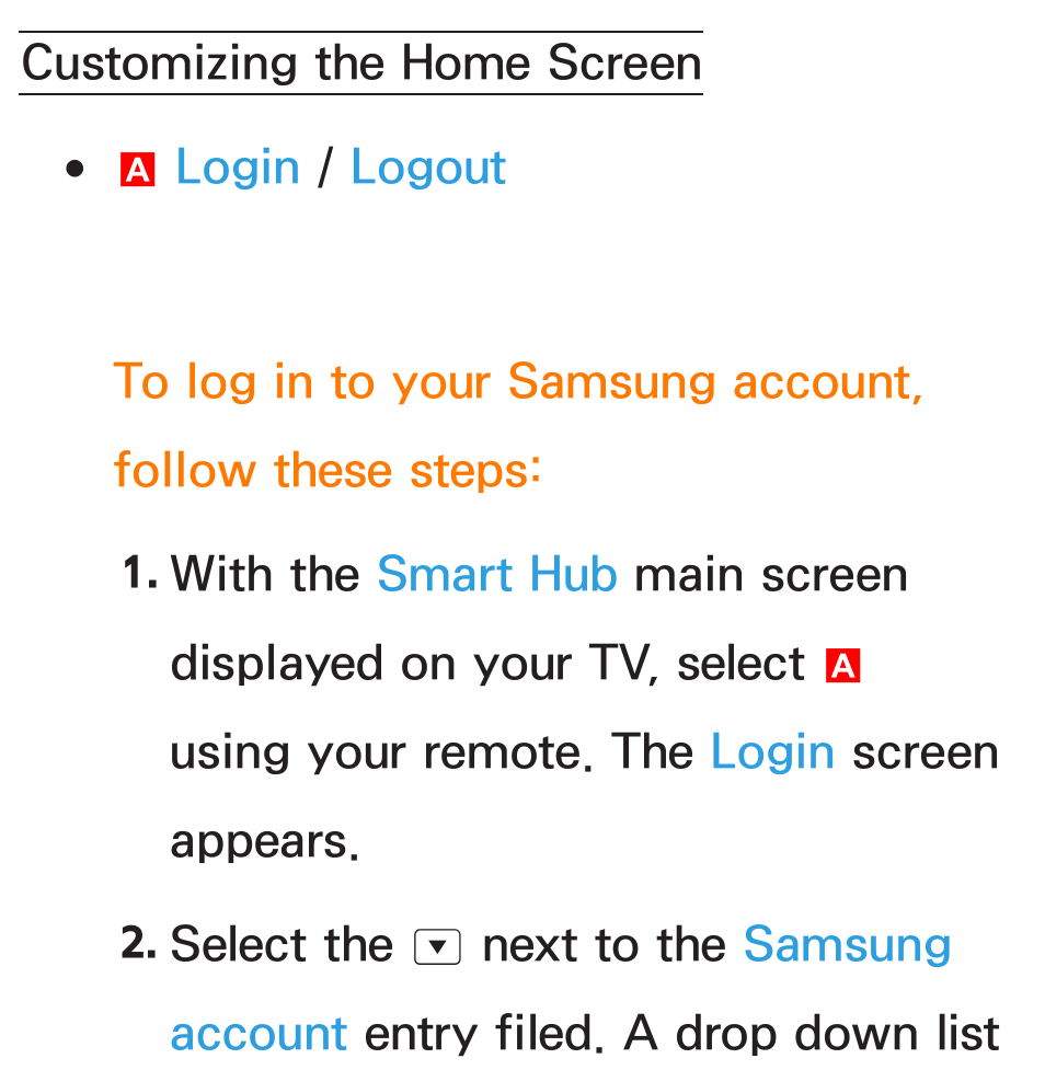 Customizing the home screen | Samsung UN55ES8000GXZE User Manual | Page 305 / 813
