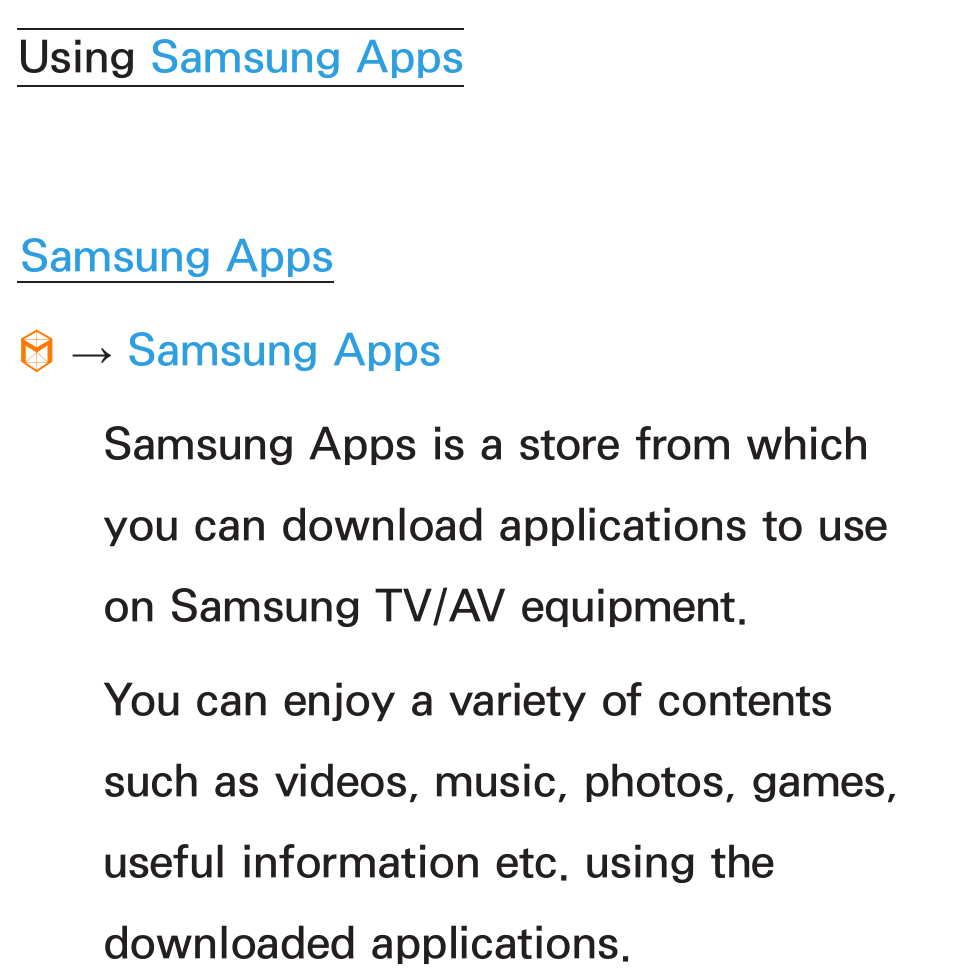 Using, Samsung apps | Samsung UN55ES8000GXZE User Manual | Page 338 / 813
