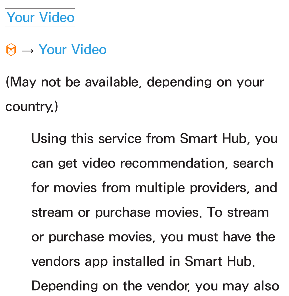 Your video | Samsung UN55ES8000GXZE User Manual | Page 358 / 813