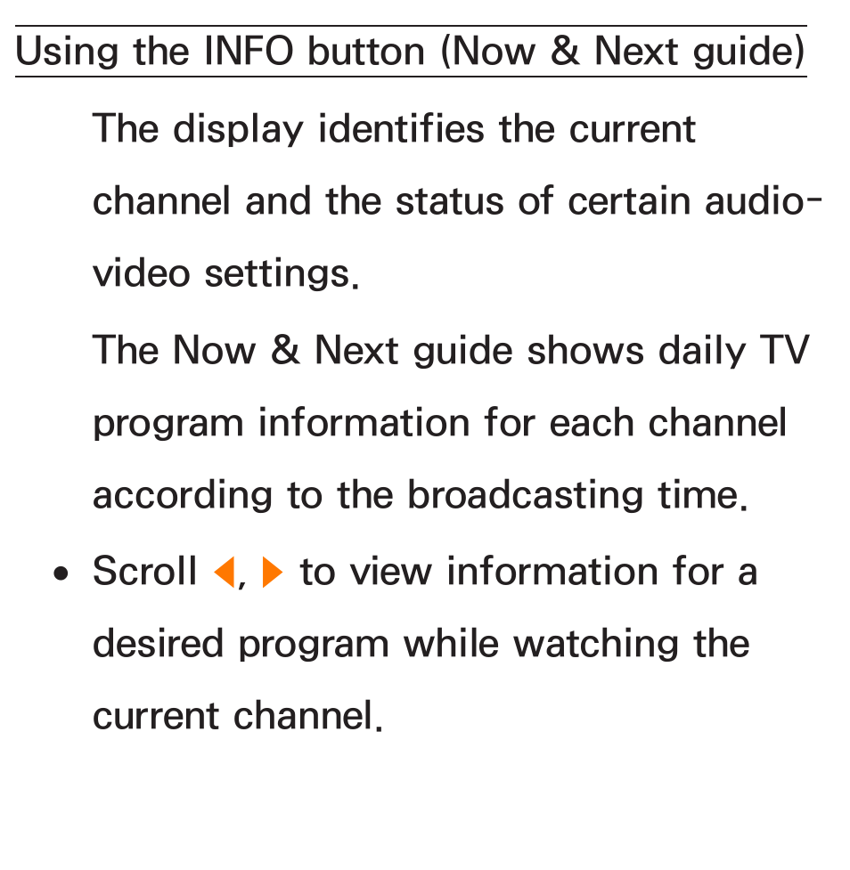 Channel menu, Using the info button (now & next guide) 1 | Samsung UN55ES8000GXZE User Manual | Page 5 / 813