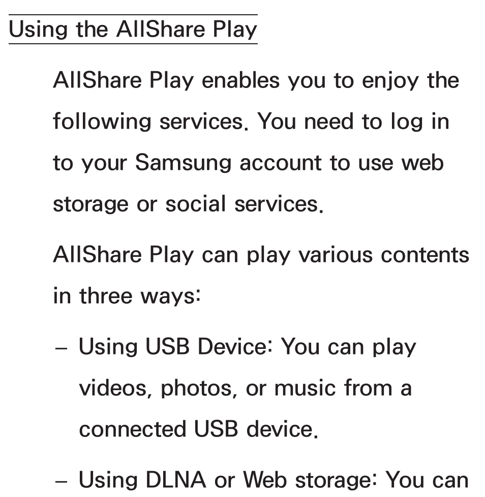 Using the allshare play | Samsung UN55ES8000GXZE User Manual | Page 568 / 813