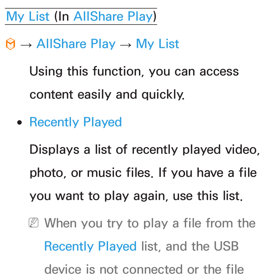 My list, Allshare play | Samsung UN55ES8000GXZE User Manual | Page 572 / 813