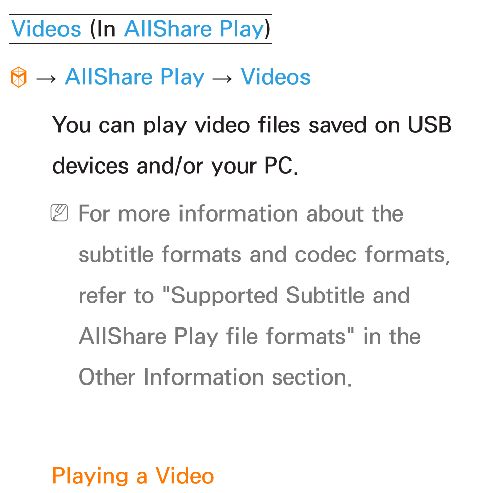 Videos, Allshare play | Samsung UN55ES8000GXZE User Manual | Page 585 / 813