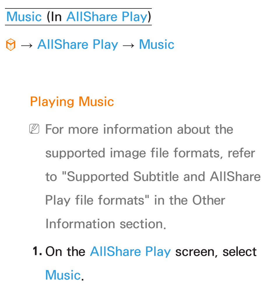 Music, Allshare play | Samsung UN55ES8000GXZE User Manual | Page 620 / 813