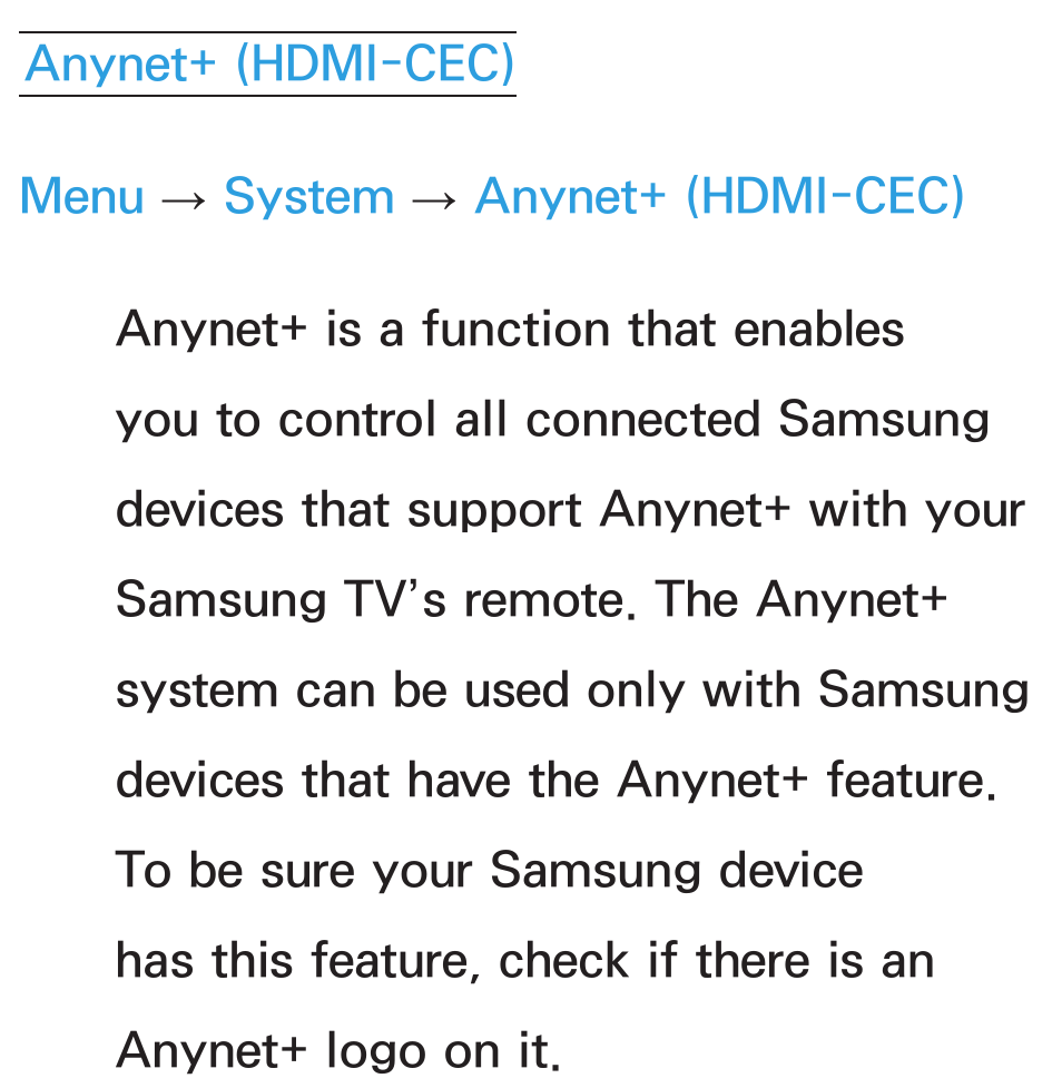 Anynet+ (hdmi-cec) | Samsung UN55ES8000GXZE User Manual | Page 677 / 813