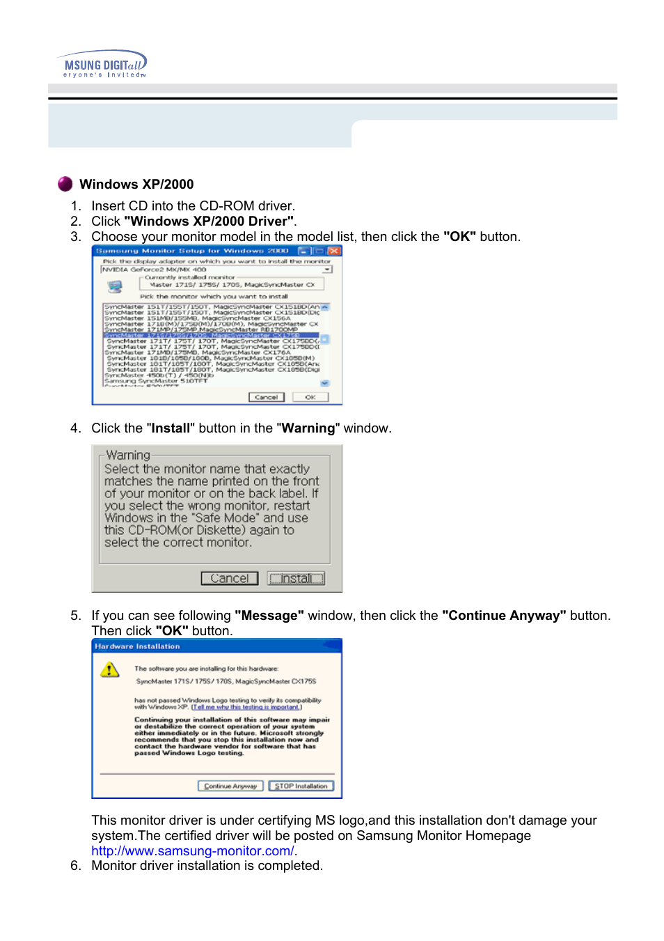 Setup | Samsung PG19NSBU-ADC User Manual | Page 17 / 88