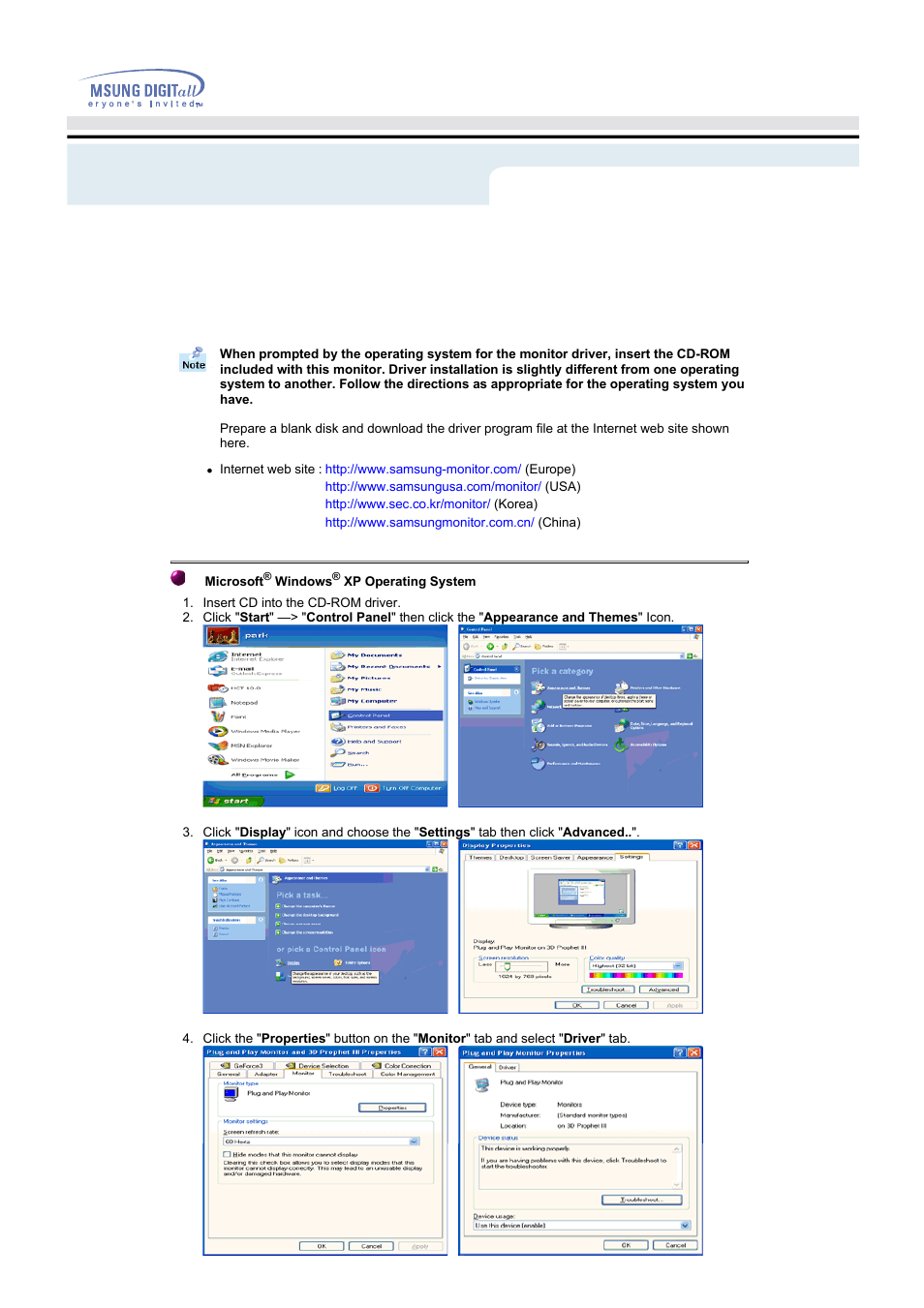 Setup | Samsung PG19NSBU-ADC User Manual | Page 18 / 88