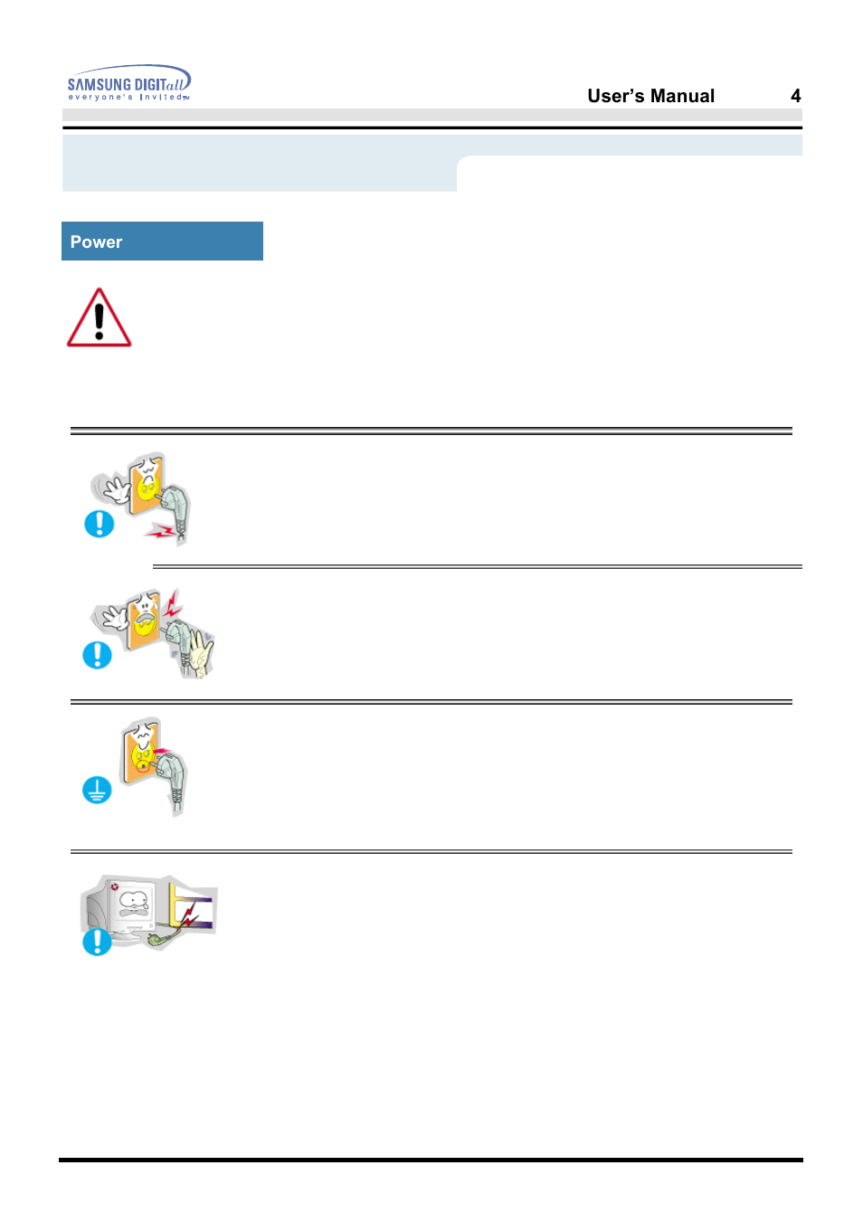 Safety instructions | Samsung PG19NSBU-ADC User Manual | Page 4 / 88