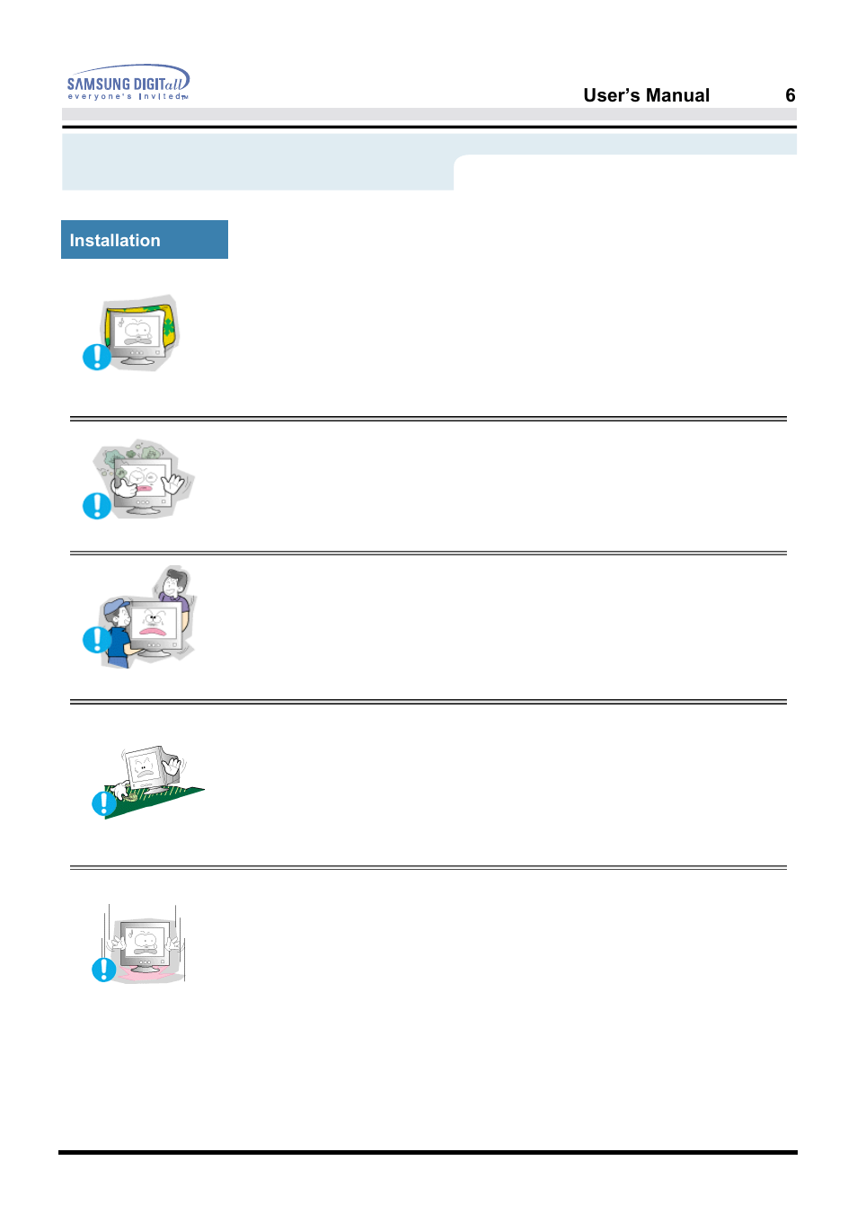 Safety instructions | Samsung PG19NSBU-ADC User Manual | Page 6 / 88