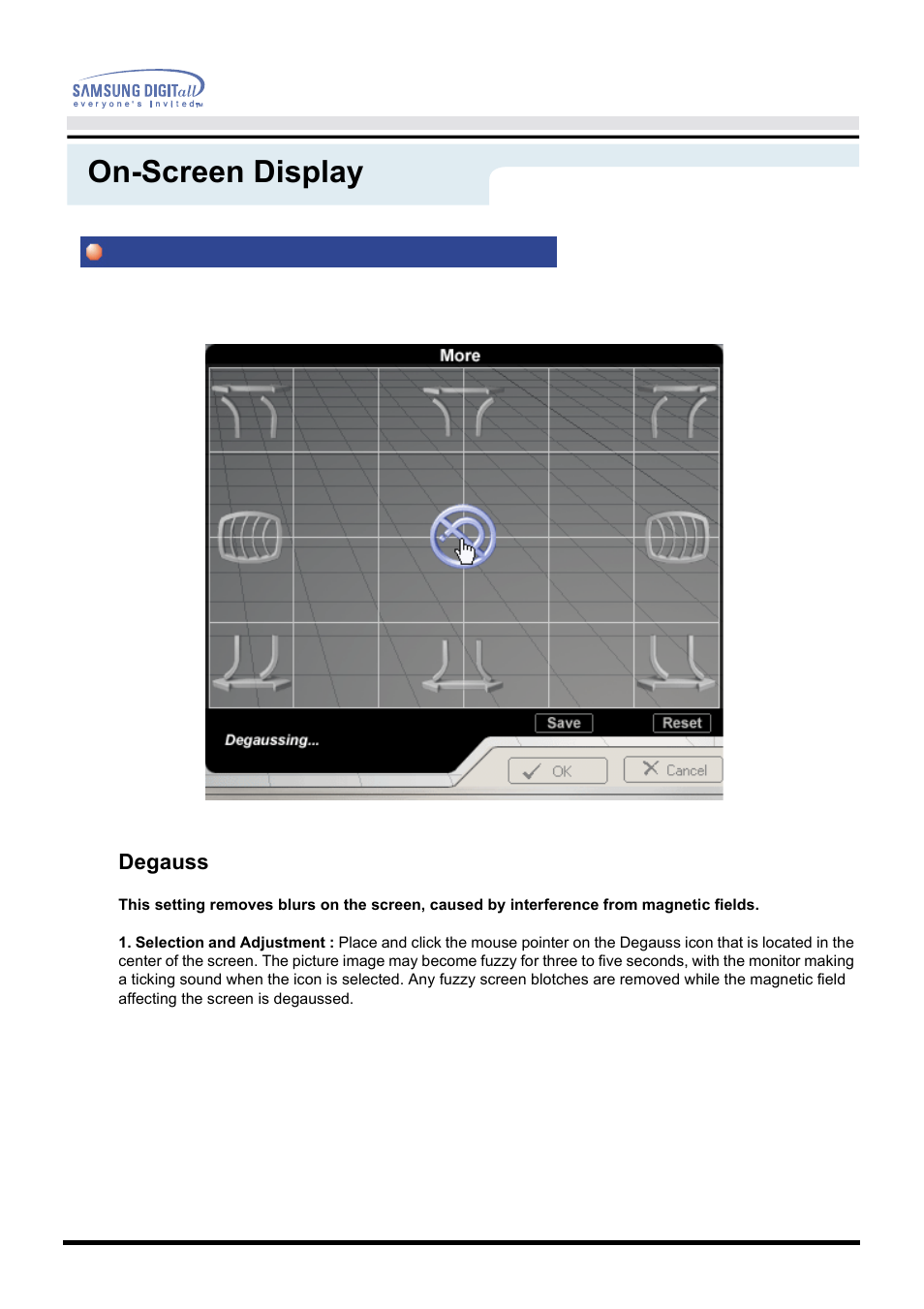 On-screen display | Samsung PG19NSBU-ADC User Manual | Page 60 / 88