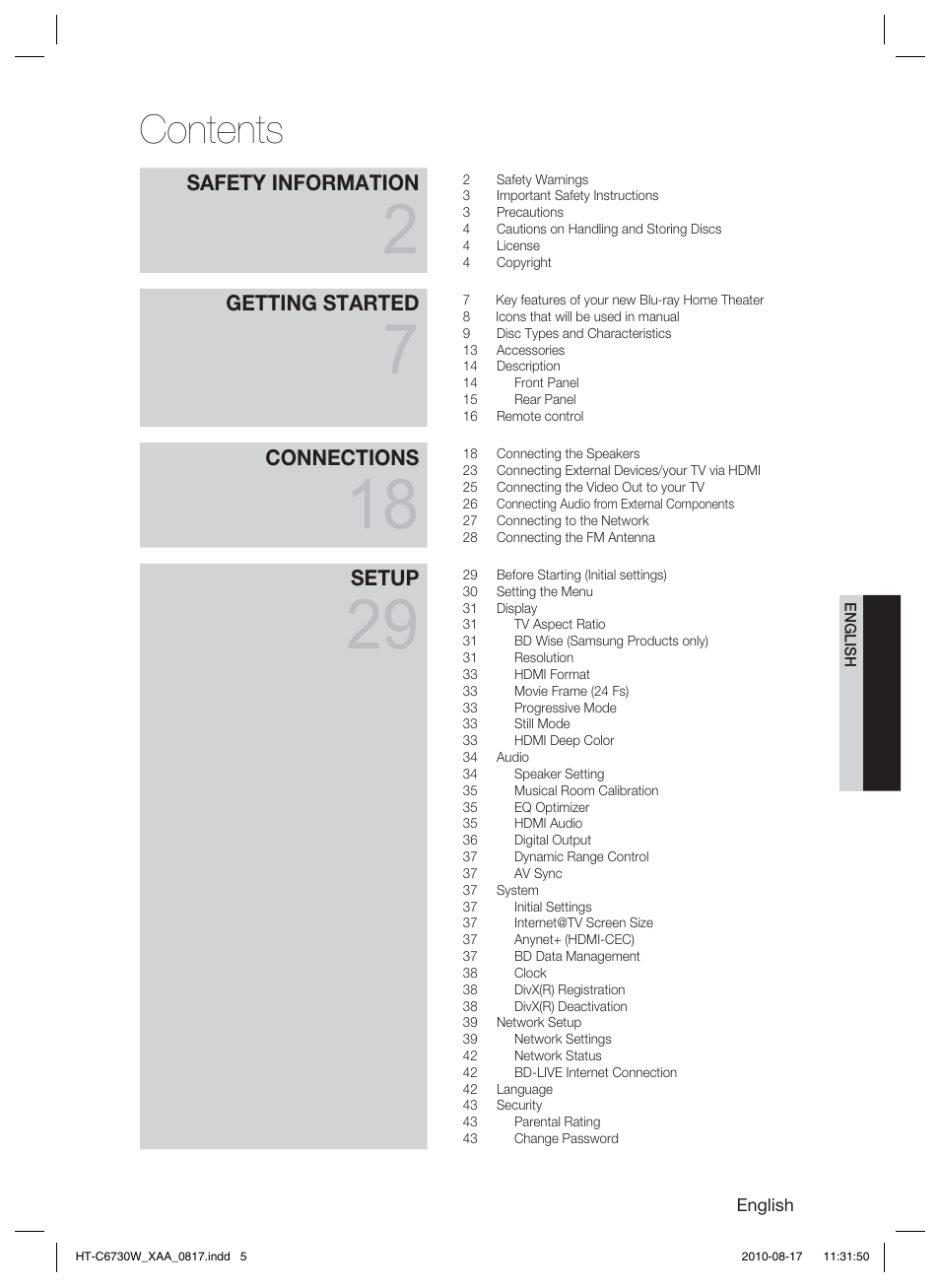 Samsung HT-C6730W-XAA User Manual | Page 5 / 71