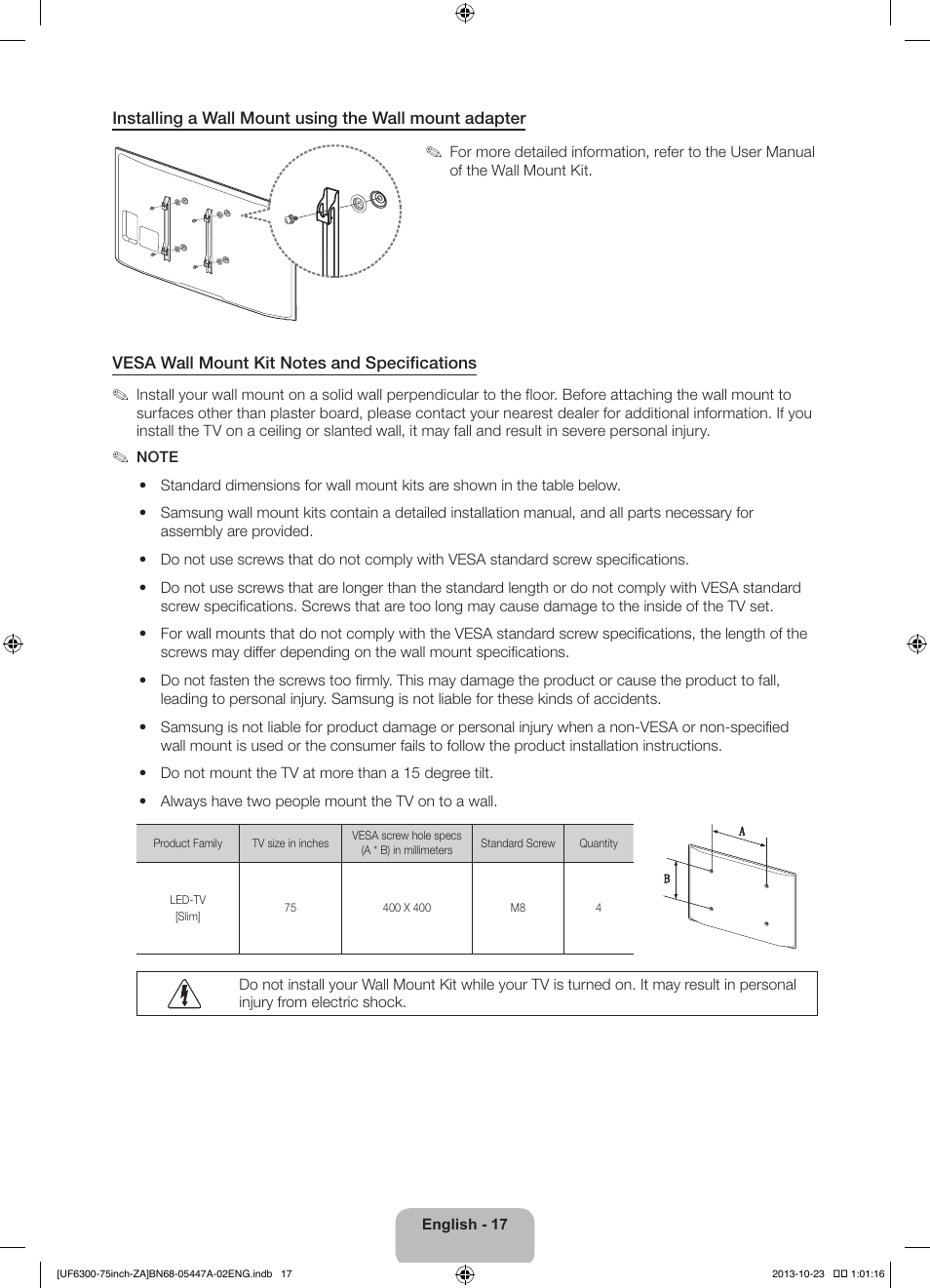 Samsung UN75F6300AFXZA User Manual | Page 17 / 26