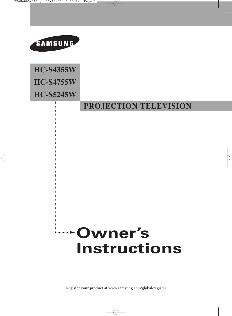 Samsung HCS4755WX-XAA User Manual | 80 pages
