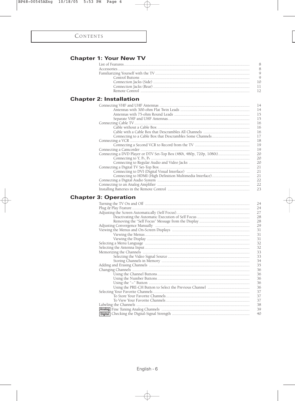 Samsung HCS4755WX-XAA User Manual | Page 6 / 80