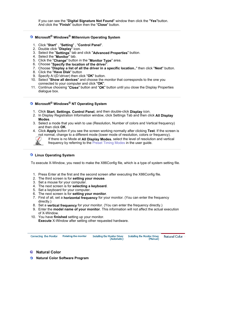 Natural color | Samsung LS19MBPXFV-XAA User Manual | Page 23 / 56