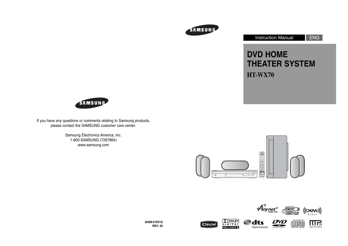 Samsung HT-WX70T-XAA User Manual | 37 pages