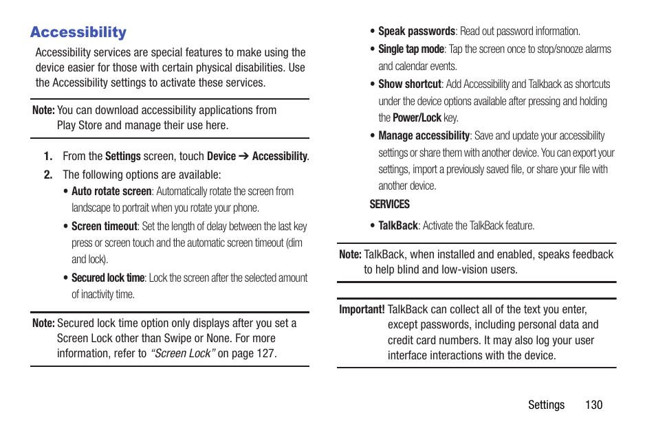 Accessibility | Samsung SM-T537AYKAATT User Manual | Page 135 / 167