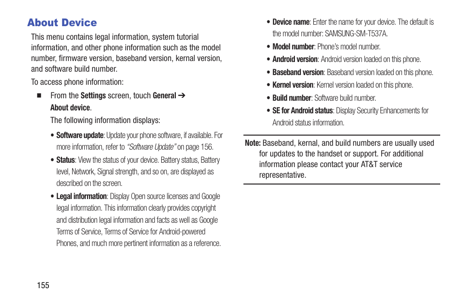 About device | Samsung SM-T537AYKAATT User Manual | Page 160 / 167
