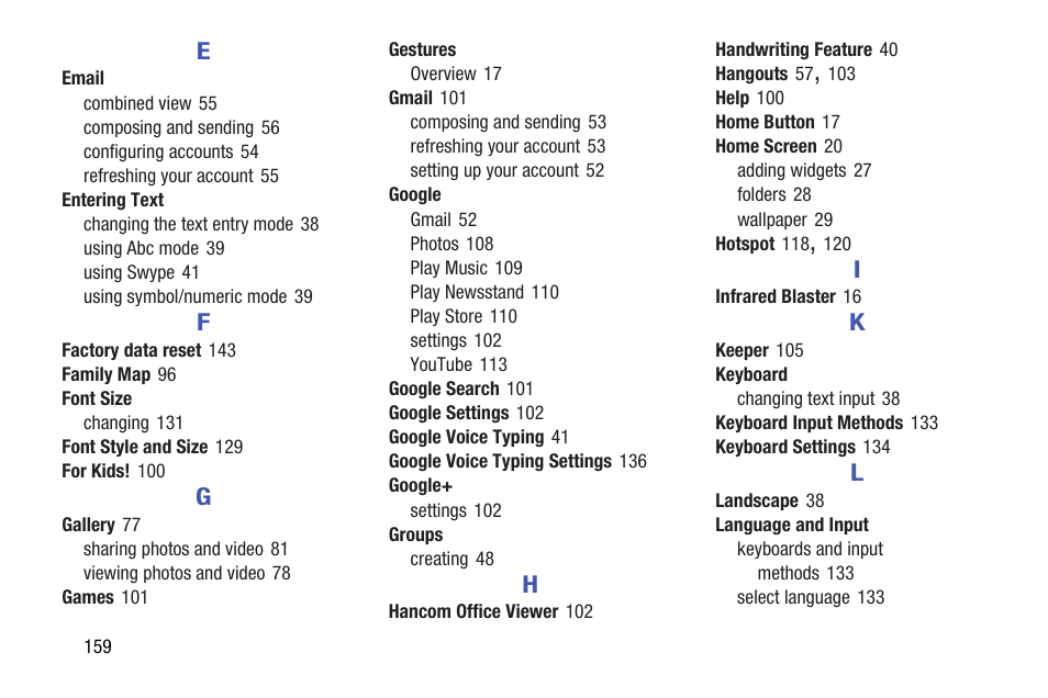 Samsung SM-T537AYKAATT User Manual | Page 164 / 167