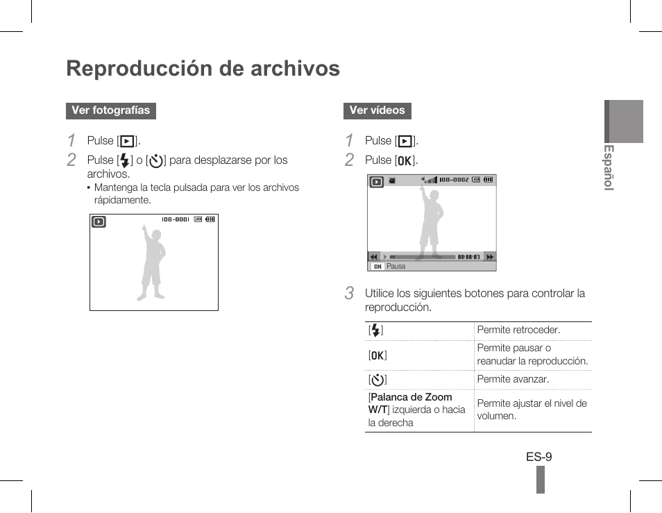 Reproducción de archivos | Samsung EC-HZ50WZBPBUS User Manual | Page 19 / 22