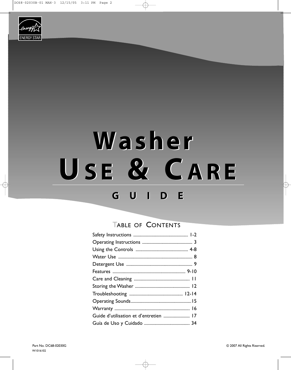 Amana NFW7200TW User Manual | 52 pages