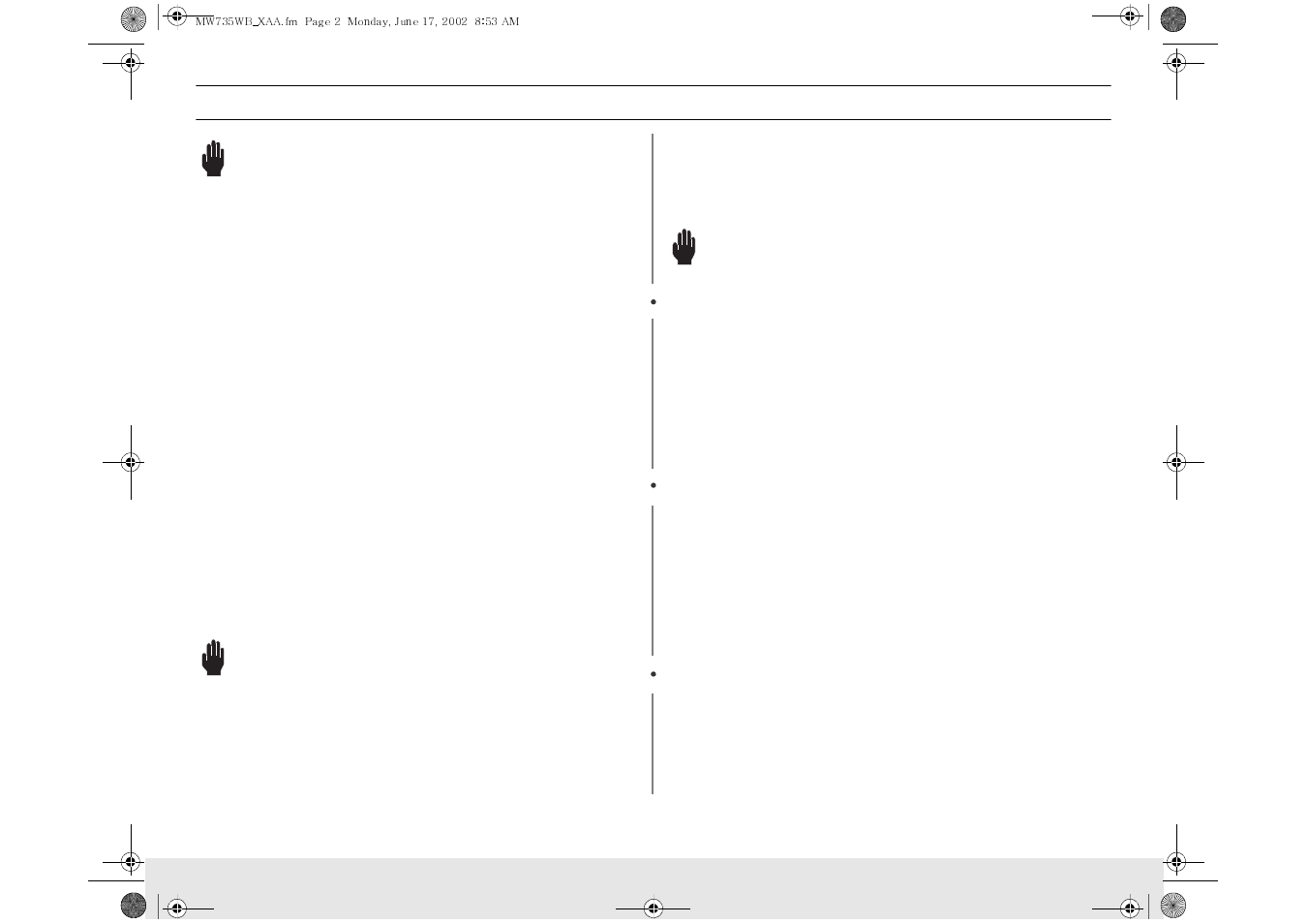 Hese, Nstructions, Warning | Samsung MW735WB-XAA User Manual | Page 2 / 24