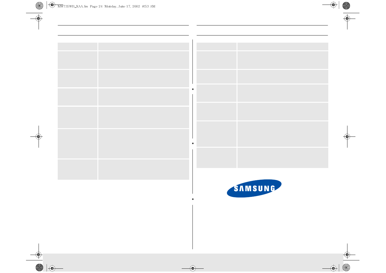 Guía rápida quick reference | Samsung MW735WB-XAA User Manual | Page 24 / 24