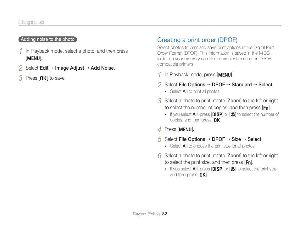 Creating a print order (dpof), Creating a print order (dpof) …………… 82 | Samsung EC-PL170ZBPBUS User Manual | Page 83 / 127