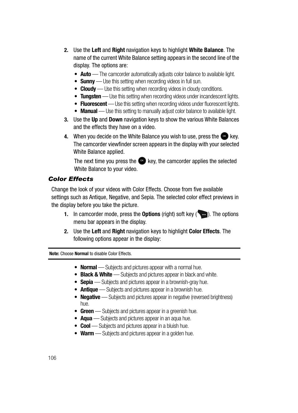 Color effects | Samsung SCH-U520ZNAUSC User Manual | Page 106 / 192