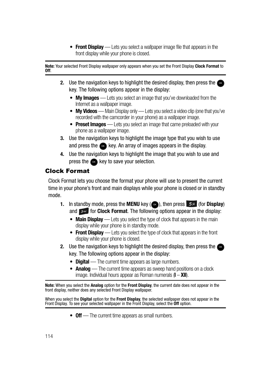 Clock format | Samsung SCH-U520ZNAUSC User Manual | Page 114 / 192