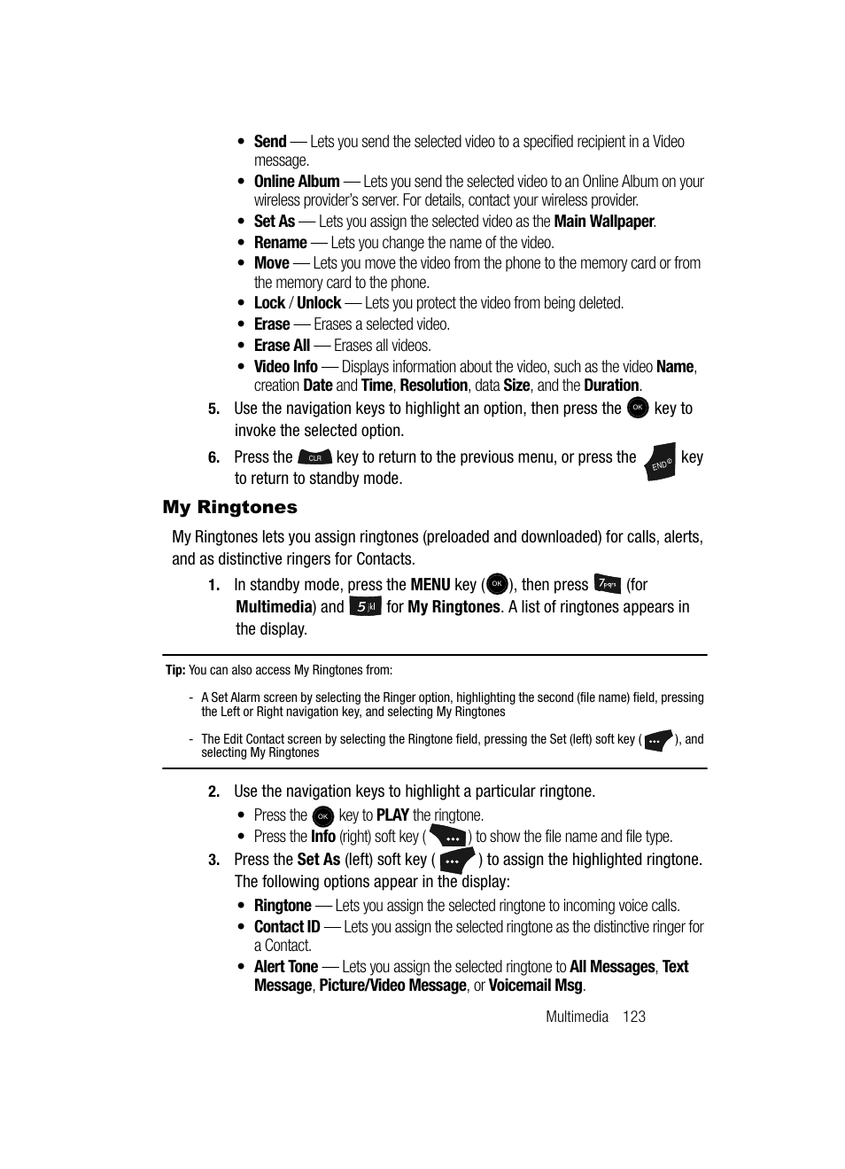 My ringtones | Samsung SCH-U520ZNAUSC User Manual | Page 123 / 192