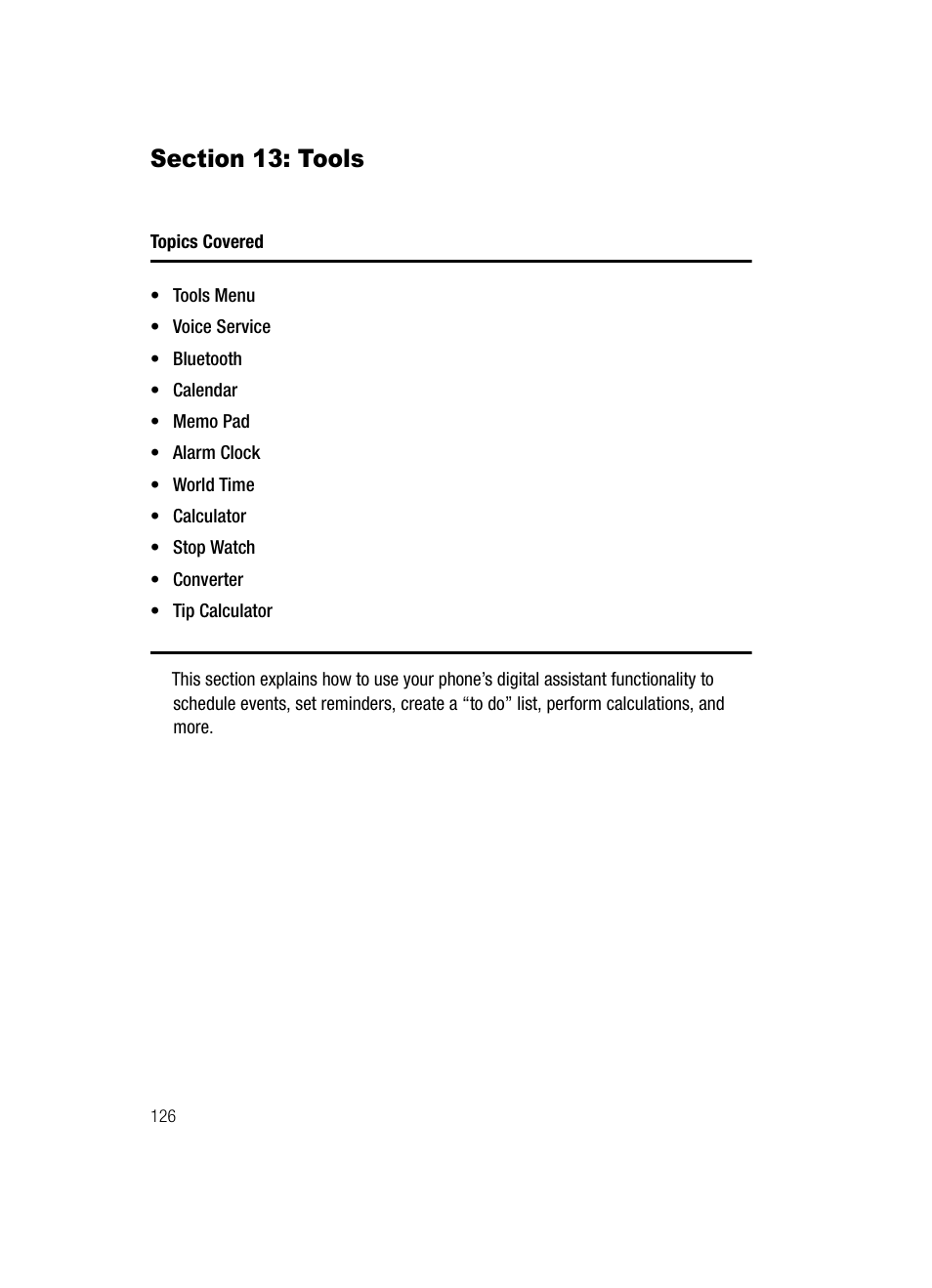 Section 13: tools, Tools | Samsung SCH-U520ZNAUSC User Manual | Page 126 / 192