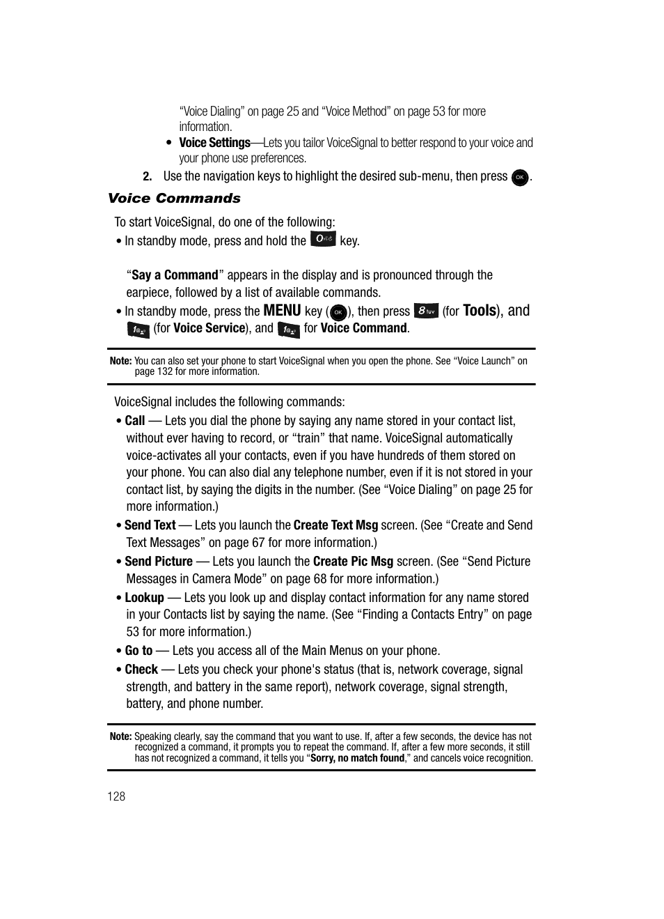 Voice commands, Menu, Tools ), and | Samsung SCH-U520ZNAUSC User Manual | Page 128 / 192