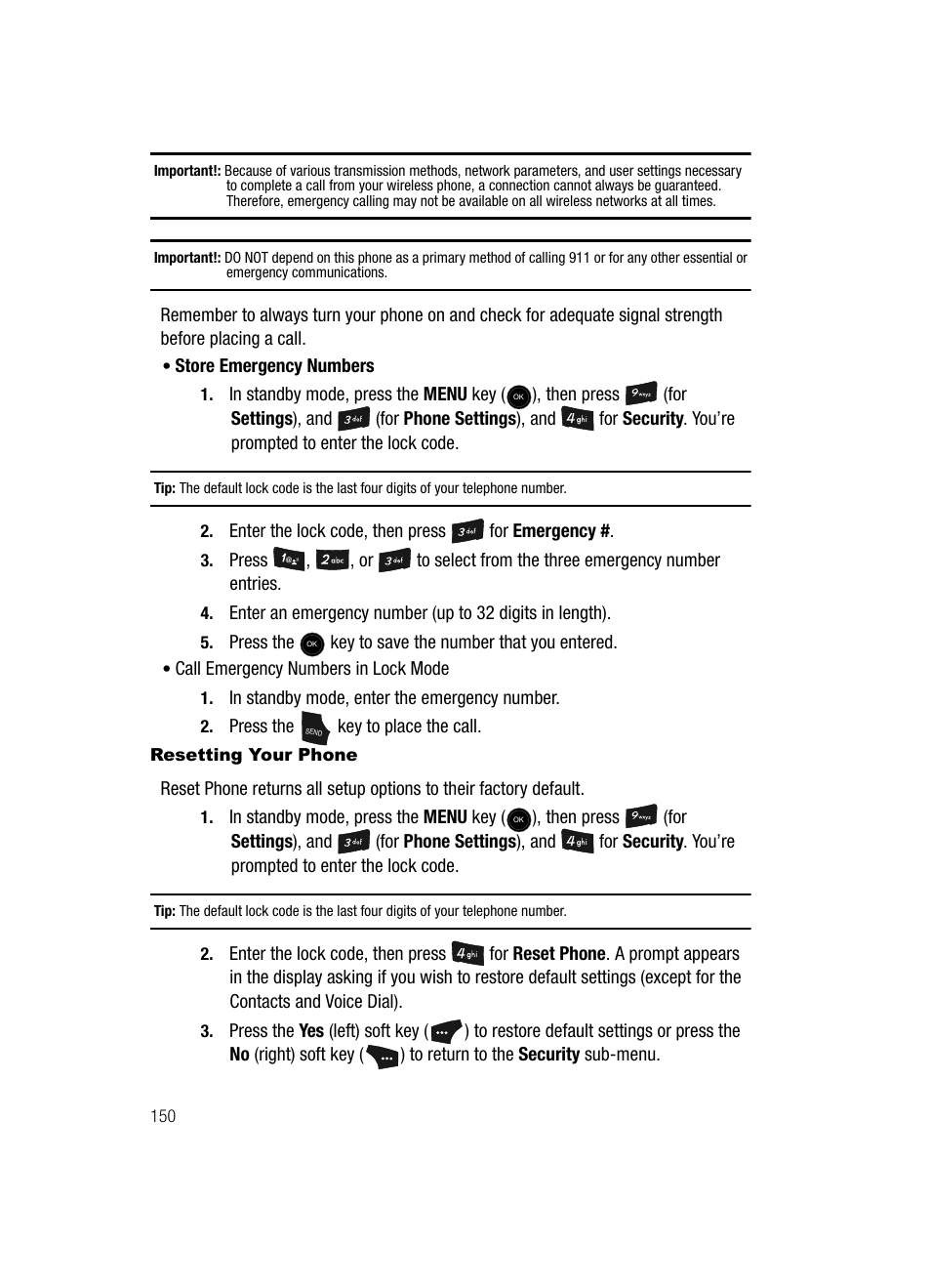 Resetting your phone | Samsung SCH-U520ZNAUSC User Manual | Page 150 / 192