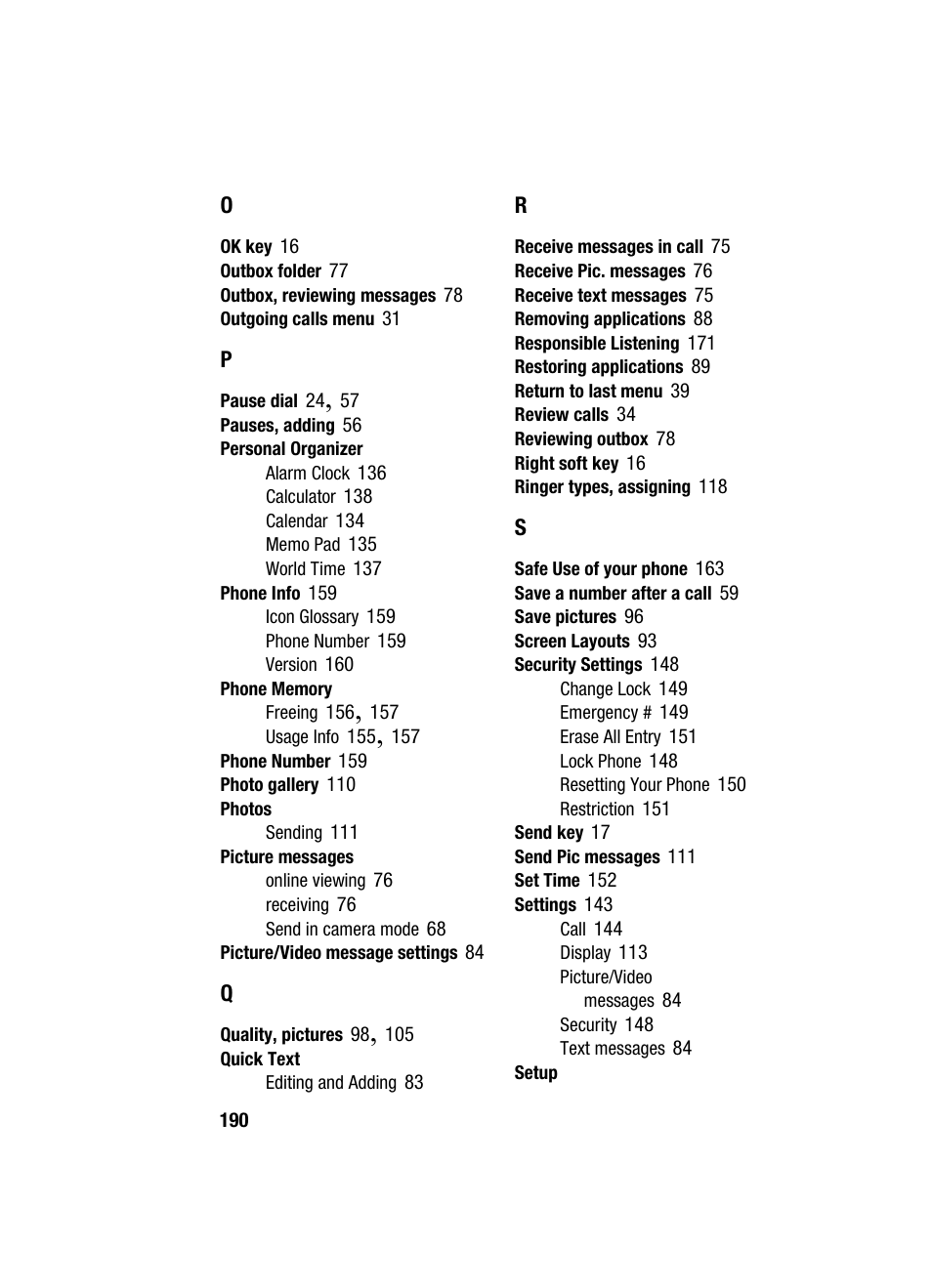 Samsung SCH-U520ZNAUSC User Manual | Page 190 / 192