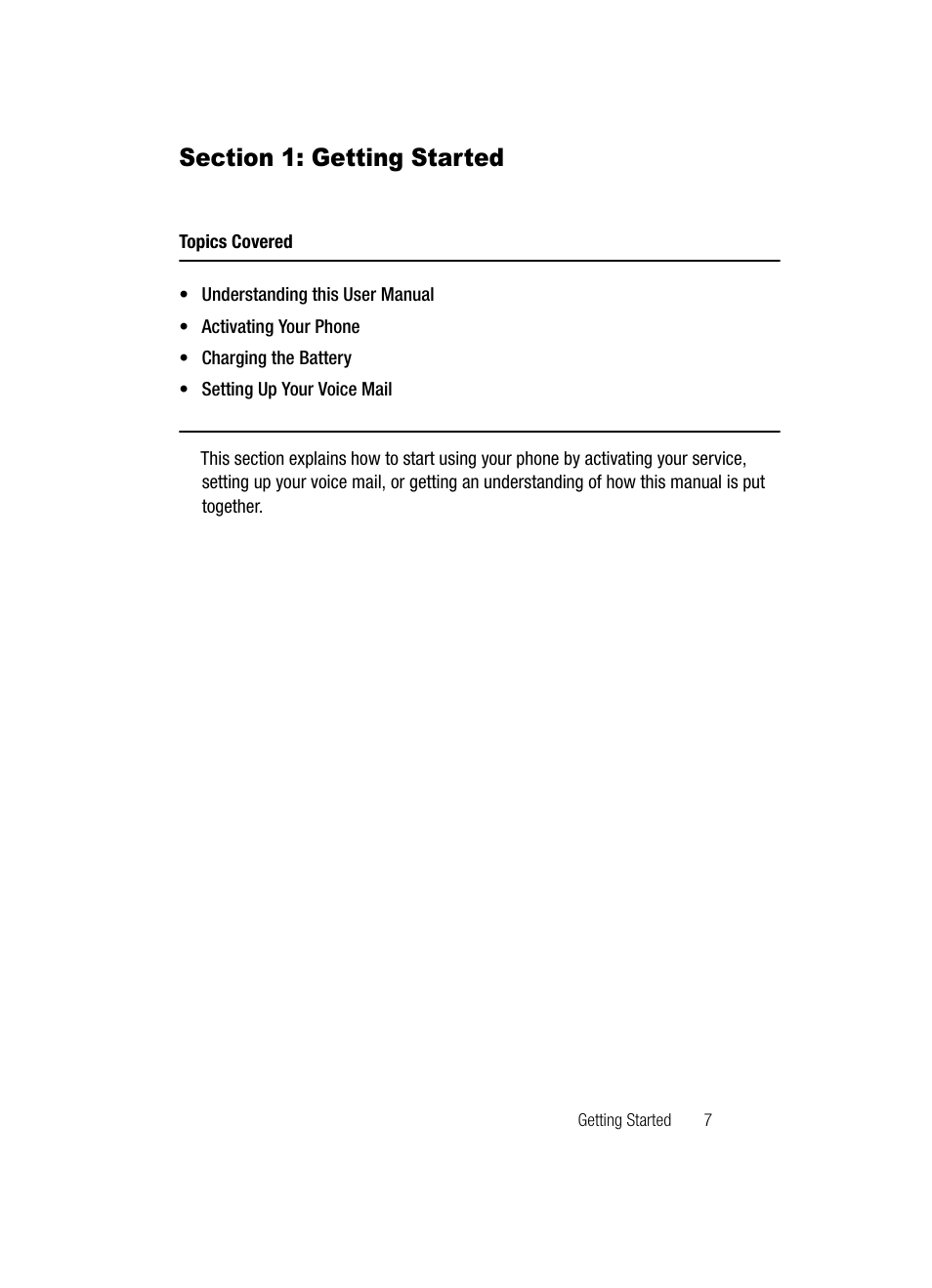 Section 1: getting started, Getting started | Samsung SCH-U520ZNAUSC User Manual | Page 7 / 192