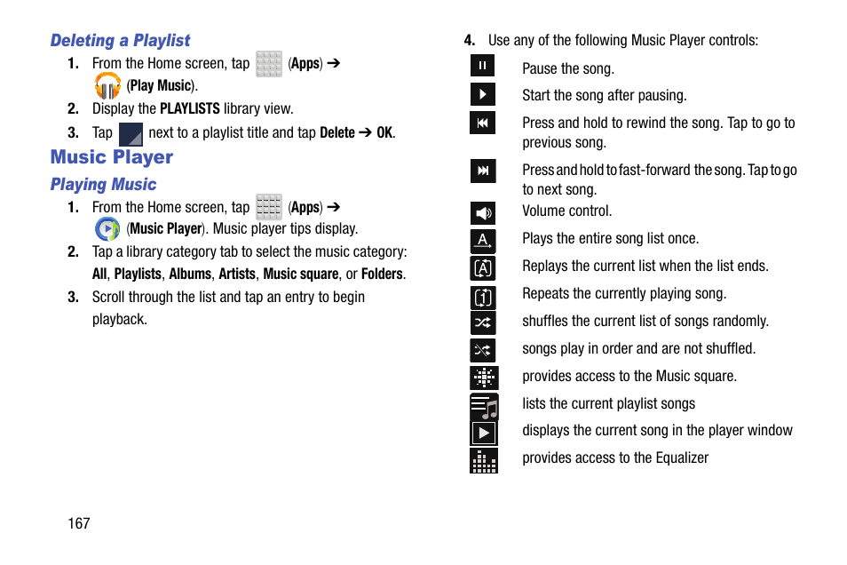 Music player | Samsung SGH-T599DAATMB User Manual | Page 172 / 340