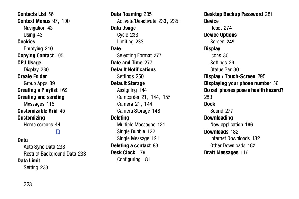 Samsung SGH-T599DAATMB User Manual | Page 328 / 340