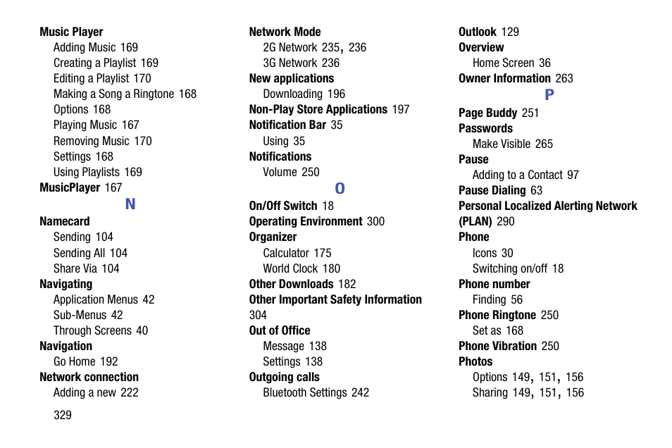 Samsung SGH-T599DAATMB User Manual | Page 334 / 340