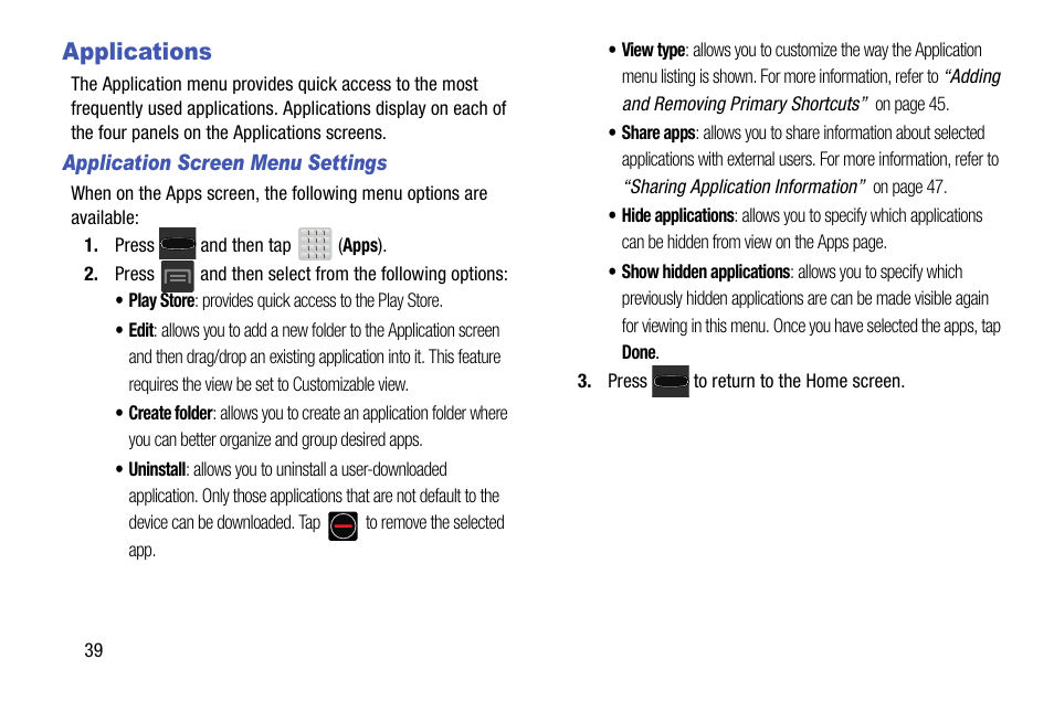 Applications | Samsung SGH-T599DAATMB User Manual | Page 44 / 340