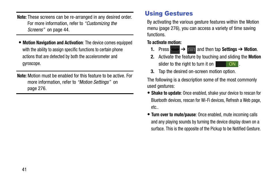 Using gestures | Samsung SGH-T599DAATMB User Manual | Page 46 / 340