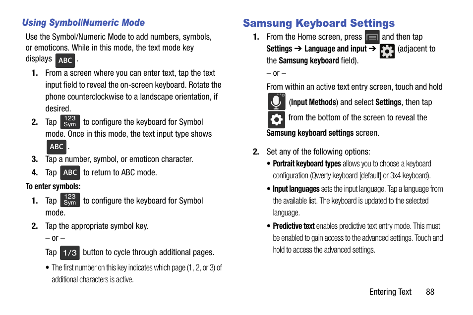 Samsung keyboard settings | Samsung SGH-T599DAATMB User Manual | Page 93 / 340