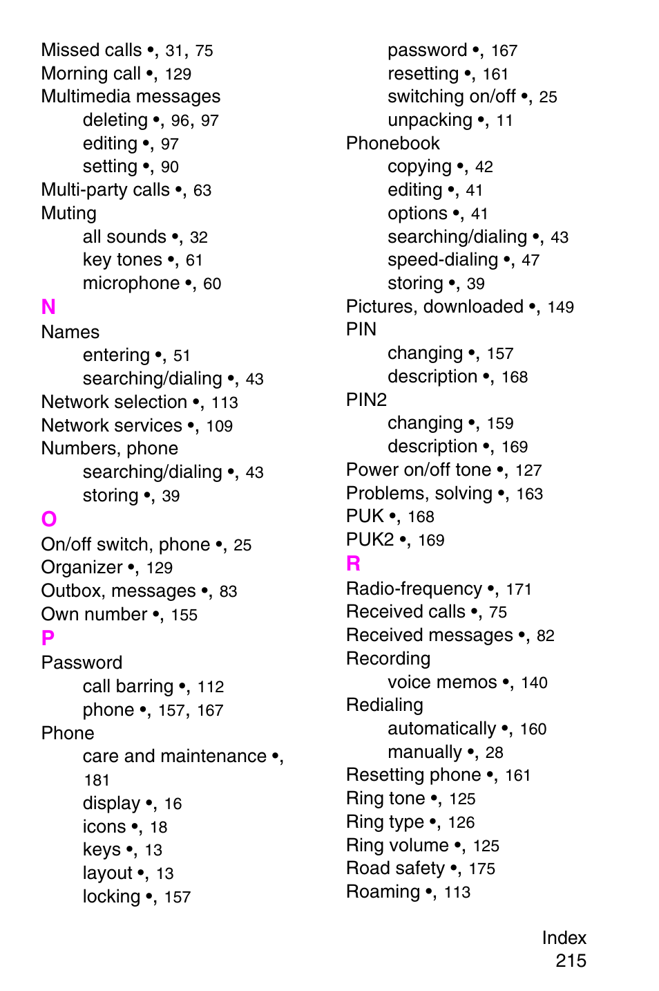 Samsung SGH-C207CSACIN User Manual | Page 216 / 219