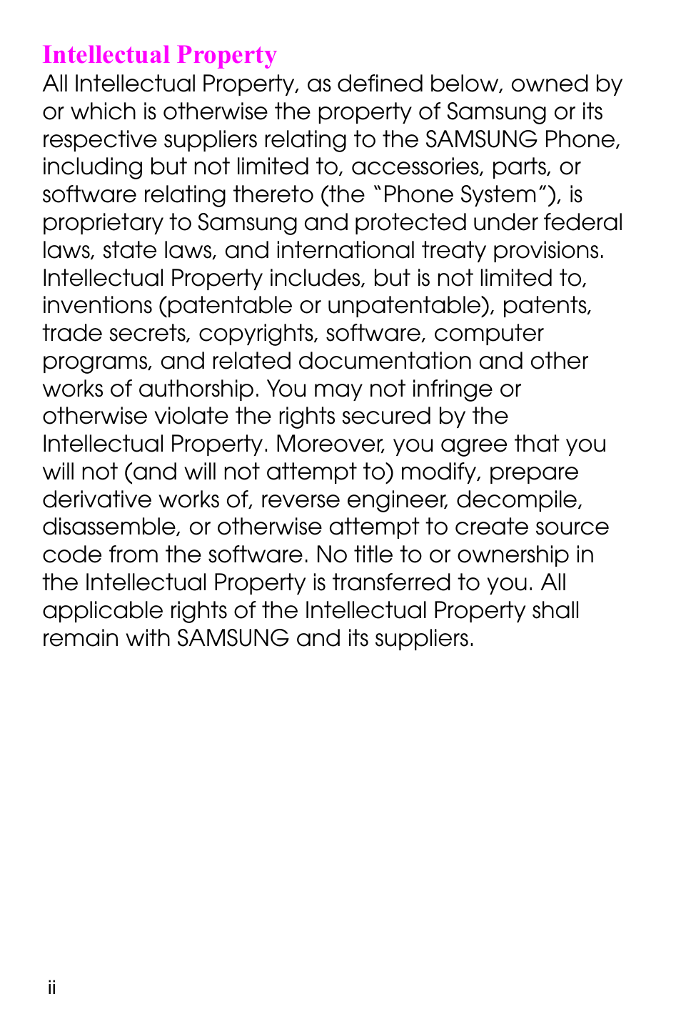 Intellectual property | Samsung SGH-C207CSACIN User Manual | Page 3 / 219