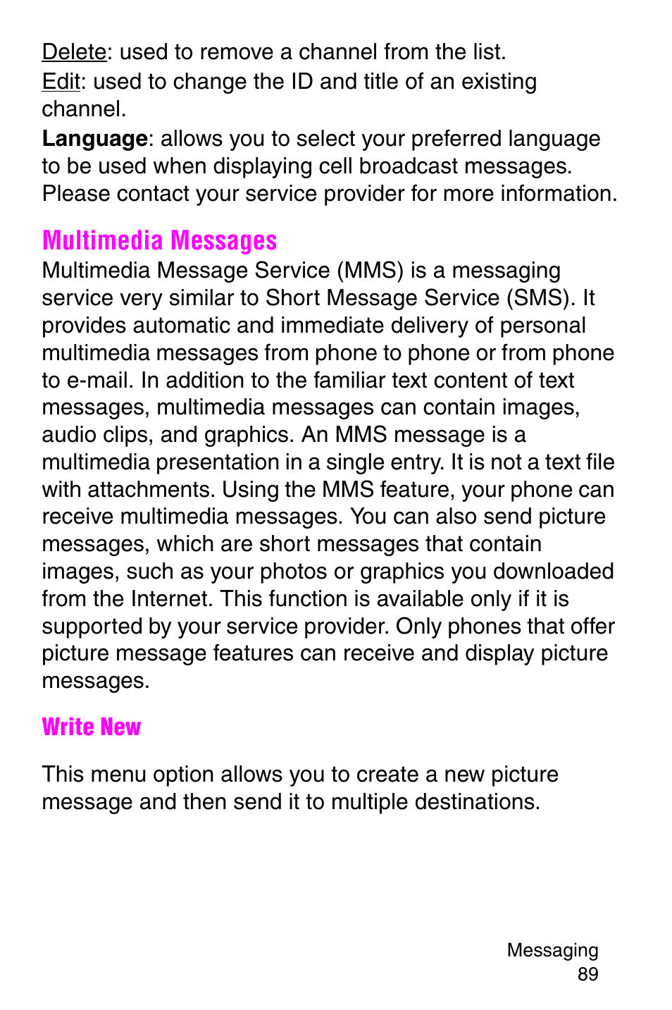 Multimedia messages | Samsung SGH-C207CSACIN User Manual | Page 90 / 219